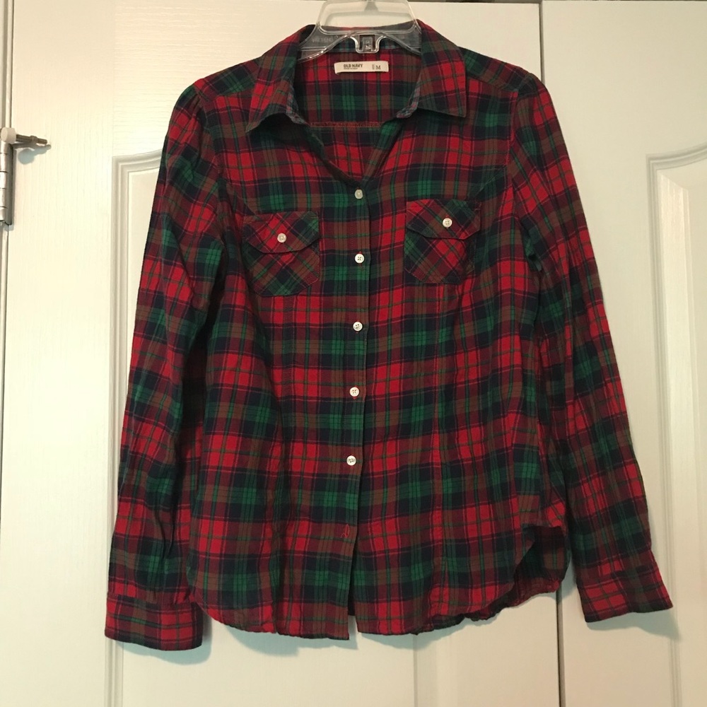 **FINAL** Green & Red Plaid Old Navy Button Down